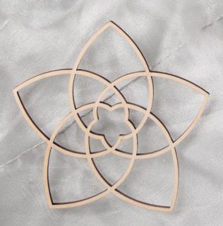 Venusblume aus Holz 10,8 cm