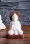 Buddha aus Alabaster und Holz