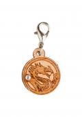 Drache - Holz-Charm mit Kristall